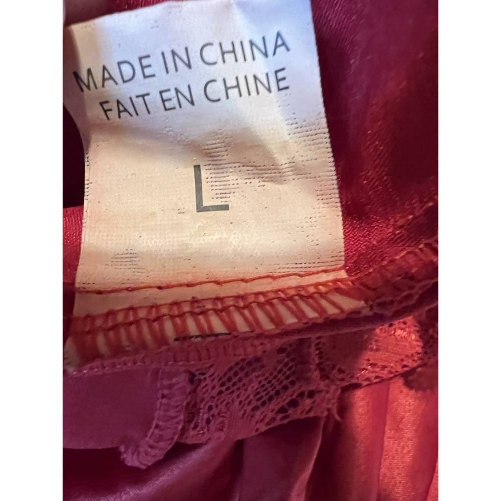 Adome Elegant Red Lace Chemise Slip Saying Lace And Bows Glam Size Large‎ - Picture 4 of 5